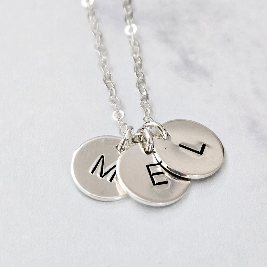 Block Letter Initial Necklace Salt and Sparkle