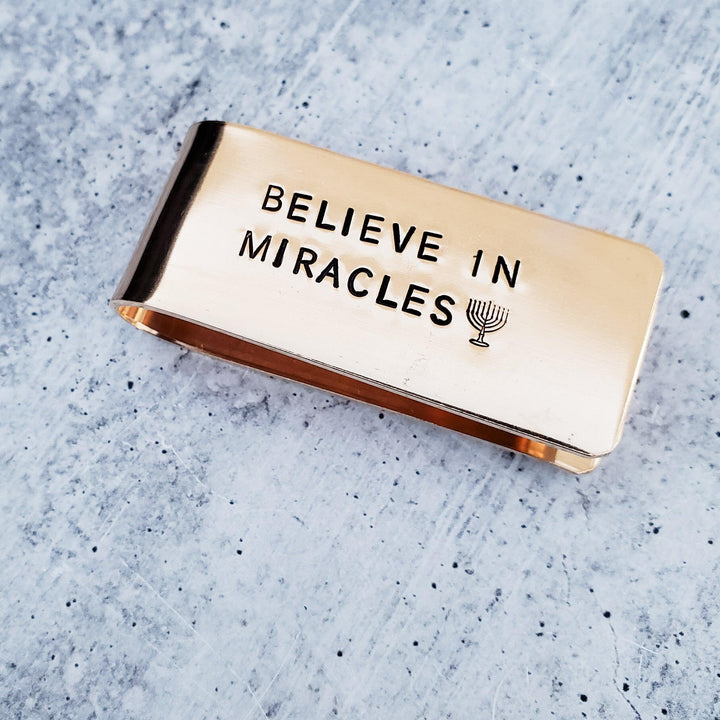 Believe in Miracles Hanukkah Money Clip Salt and Sparkle