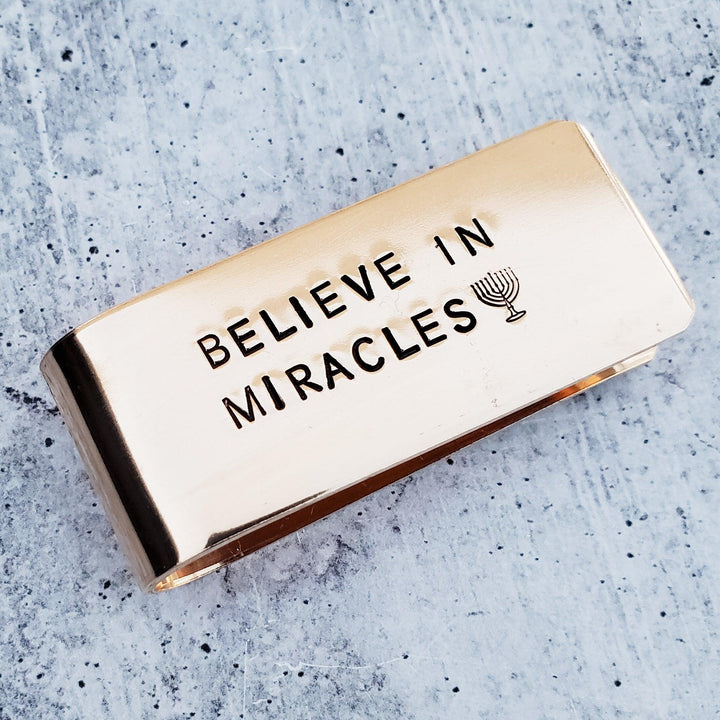 Believe in Miracles Hanukkah Money Clip Salt and Sparkle