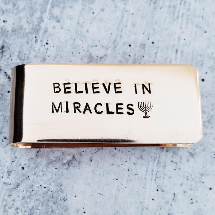 Believe in Miracles Hanukkah Money Clip Salt and Sparkle