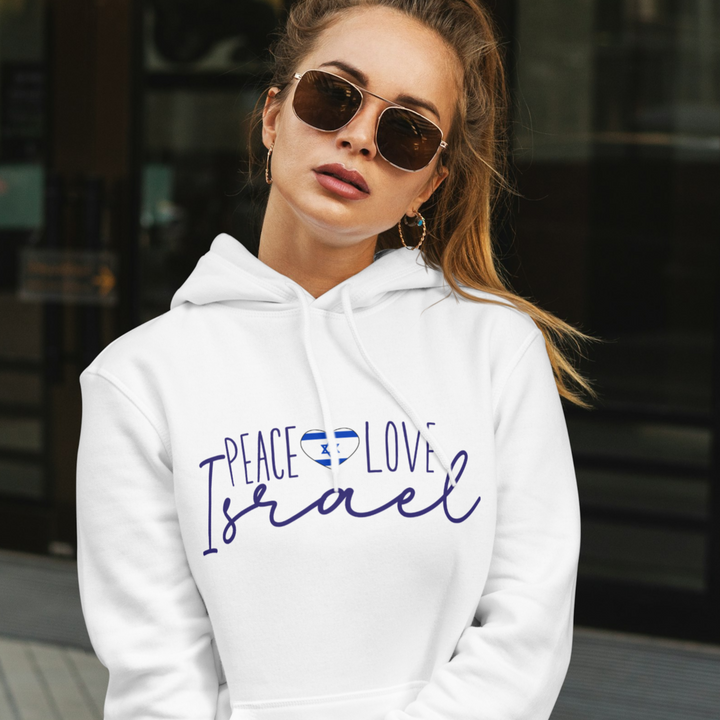 Peace Love Israel Gender Neutral Hoodie Salt and Sparkle