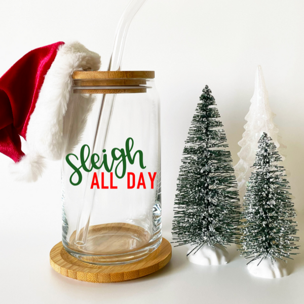 Sleigh All Day Christmas Snowglobe Tumbler Salt and Sparkle