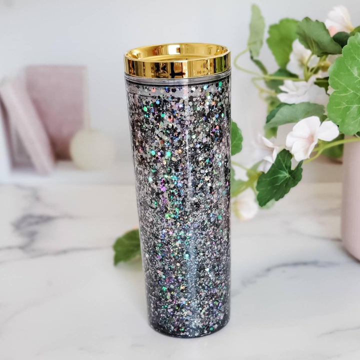 Snowglobe Acrylic Skinny Tumbler Salt and Sparkle