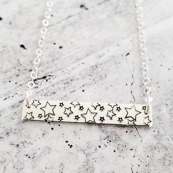 Star Lover Bar Necklace - Minimalist Celestial Jewelry for Women - Classic Night Sky Gold Necklace - Gold Layering Necklace Birthday Gift