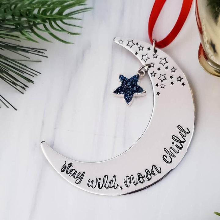 Stay Wild Moon Child Christmas Ornament Salt and Sparkle