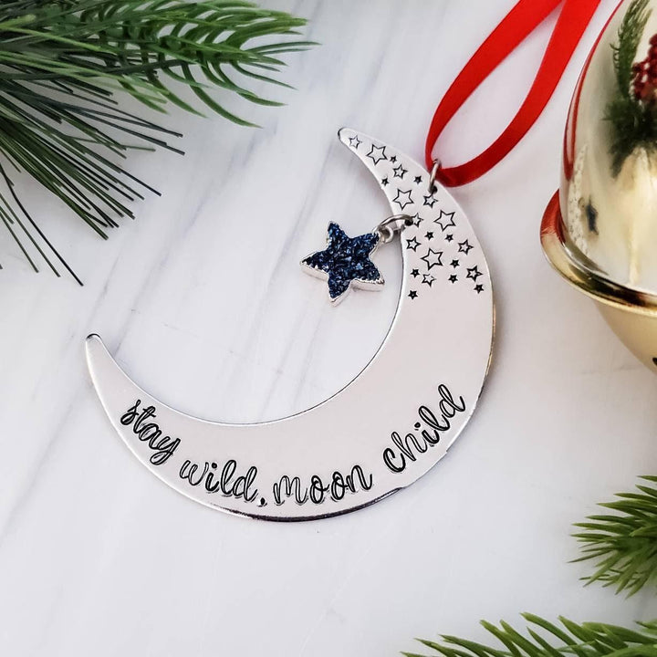 Stay Wild Moon Child Christmas Ornament Salt and Sparkle