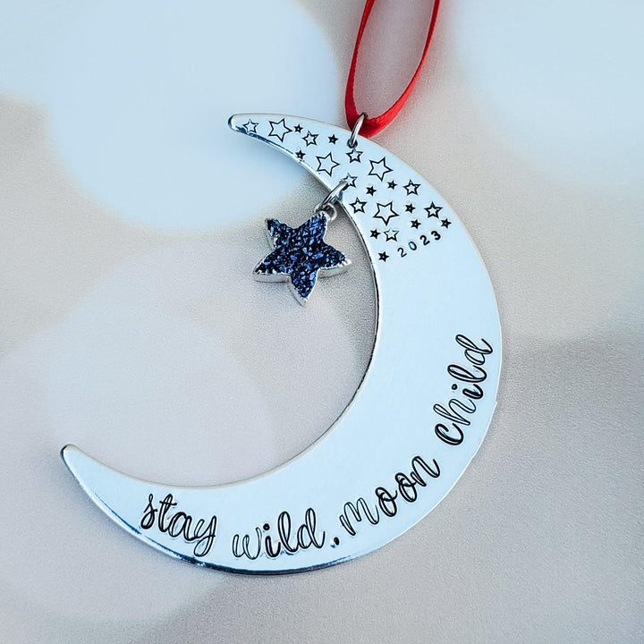 Stay Wild Moon Child Christmas Ornament Salt and Sparkle