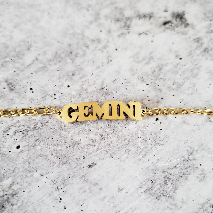 Zodiac Sign Gold Bracelet Salt and Sparkle