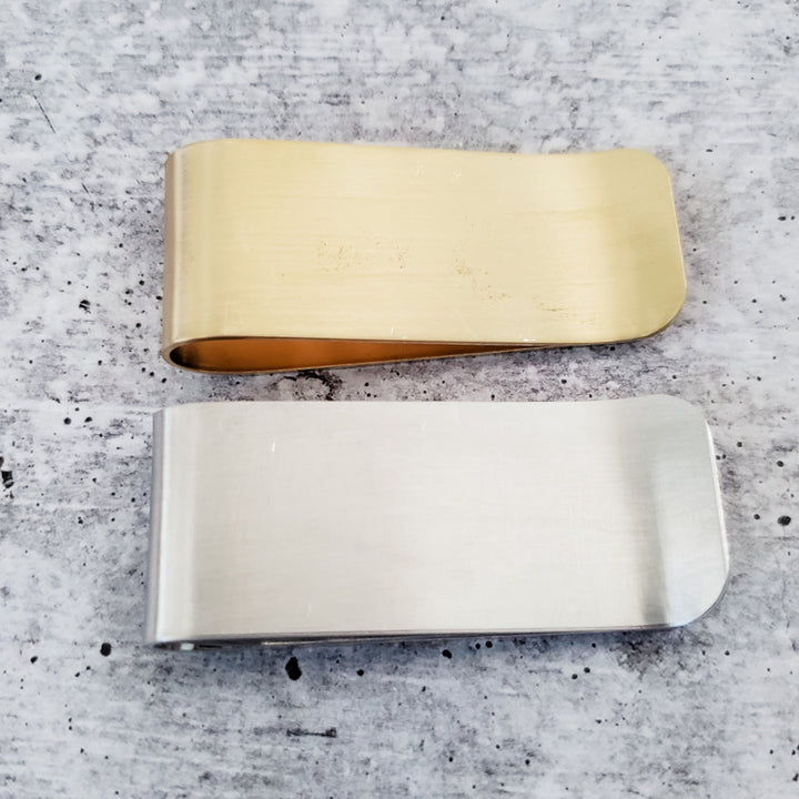 Weed Money Money Clip – Funny Men’s Gift – Personalized Brass, Aluminum, or Sterling Silver Cash Holder Salt and Sparkle