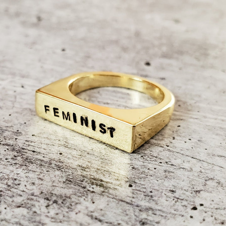 FEMINIST Flat Top Ring Salt and Sparkle