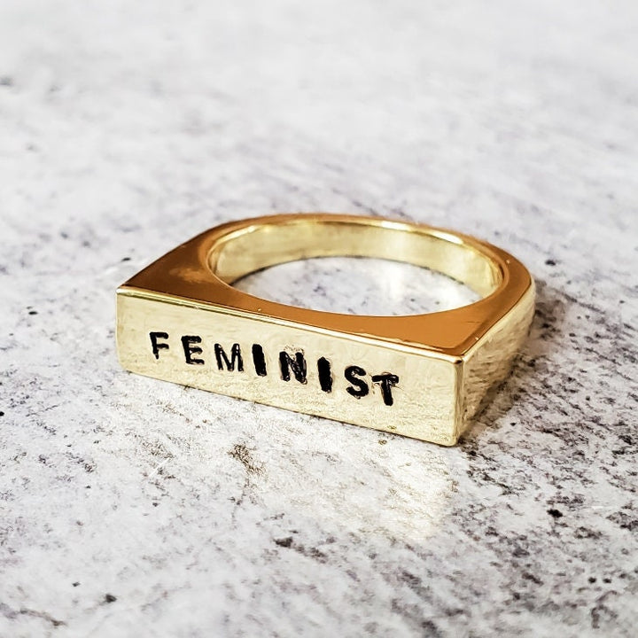 FEMINIST Flat Top Ring Salt and Sparkle