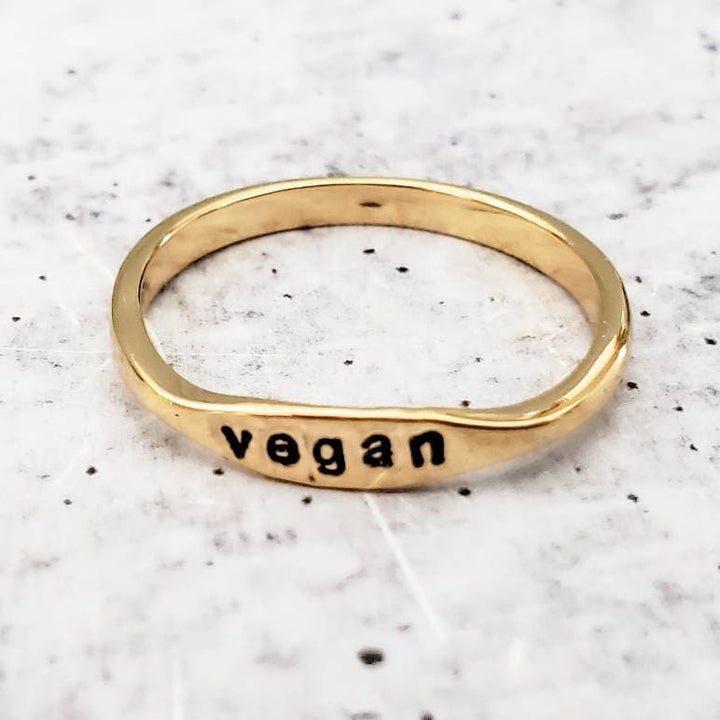 Vegan Dainty Gold Ring Salt and Sparkle