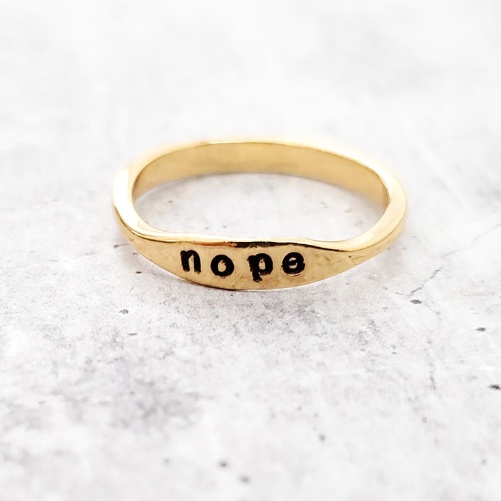 NOPE Dainty Gold Ring Salt and Sparkle