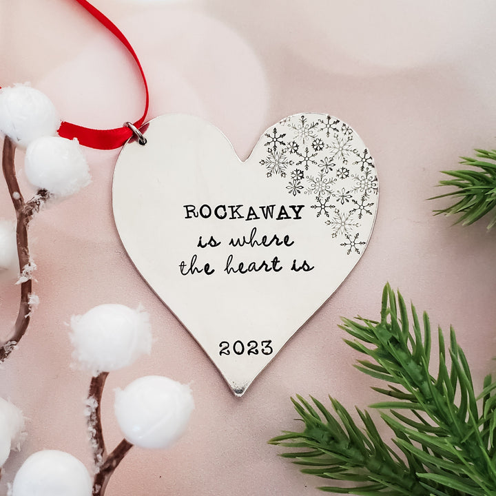 Home is where the Heart is Custom Christmas Ornament Salt and Sparkle