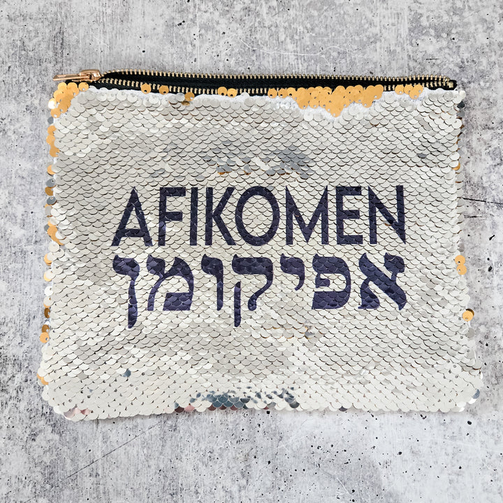 Afikomen Pouch | Sequined Secret Message Passover Seder Decor Salt and Sparkle