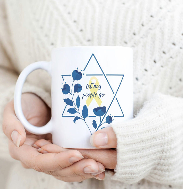 Let My People Go Jewish Coffee Mug for Passover | Free the Hostages Jewish Pride Home Decor Salt and Sparkle