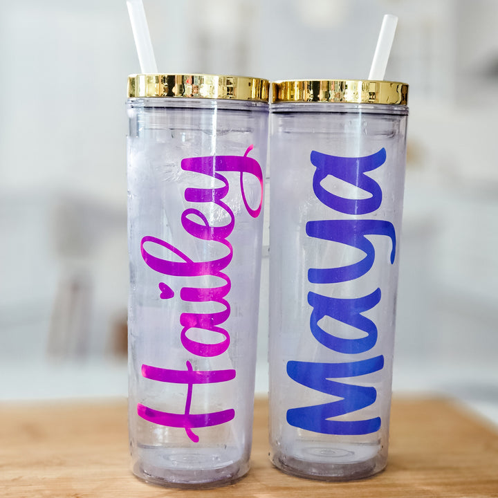 Class of 2024 Personalized Water Tumbler, Fun Name Cup with Graduation Cap and Year for High School Grad, Custom Gift for College Graduate Salt and Sparkle