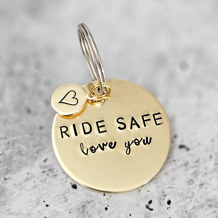 Ride Safe Love You Keychain - Gift for Motorcycle Husband from Wife Salt and Sparkle