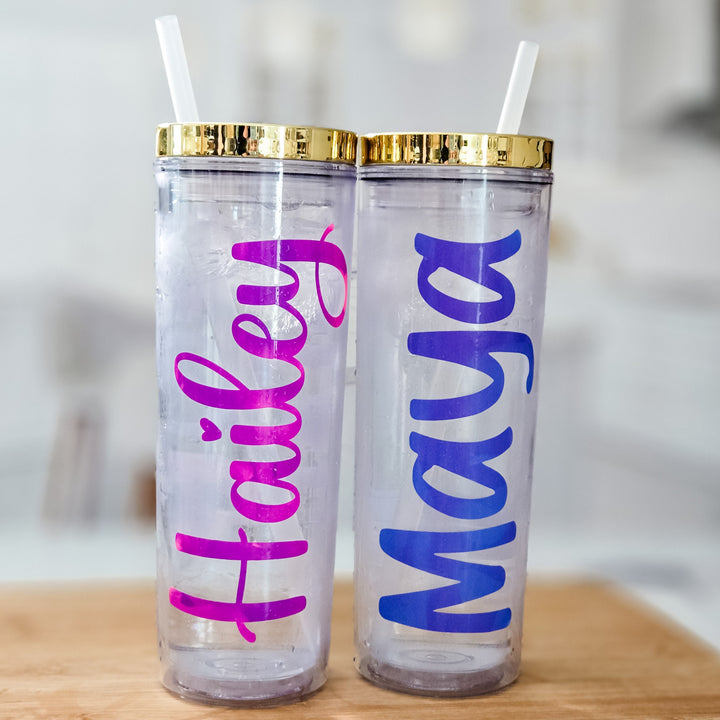 Personalized Name Water Tumbler for Bridal Party, Custom Birthday Party Favor for Teens, Water Bottle for Girls Trip, Gift for Bachelorette Salt and Sparkle