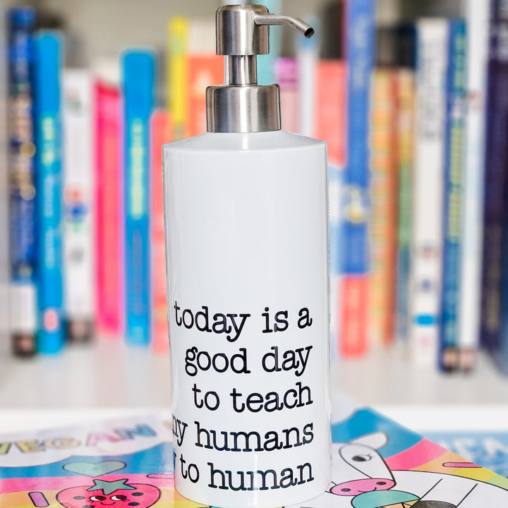 Teaching Tiny Humans Soap Dispenser, Hand Santizer Pump for Preschool Teacher End of Year Gift, Gift for Kindergarten Teacher for Classroom Salt and Sparkle