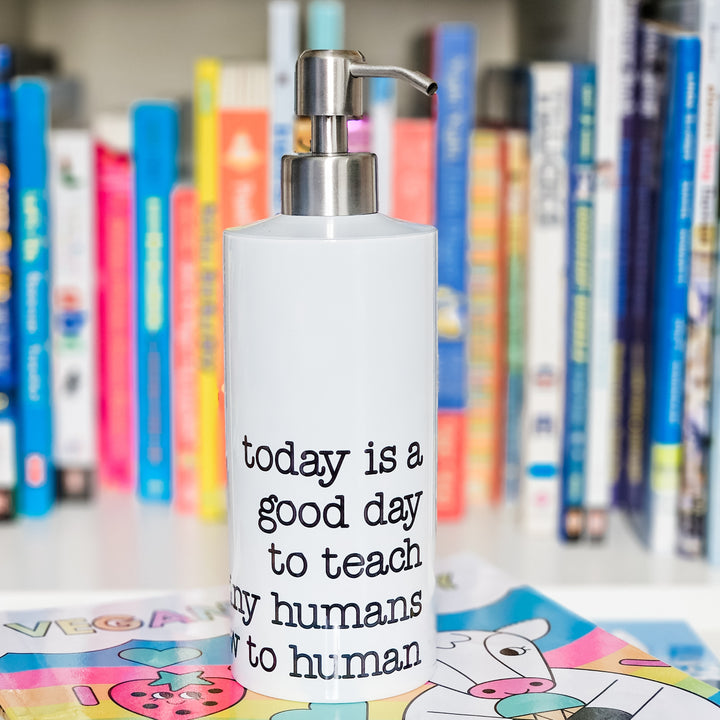 Teaching Tiny Humans Soap Dispenser, Hand Santizer Pump for Preschool Teacher End of Year Gift, Gift for Kindergarten Teacher for Classroom Salt and Sparkle