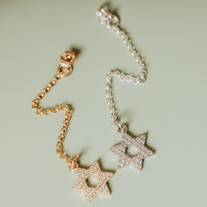 Star of David Crystal Earrings | Magen David Statement Dangle Earrings Salt and Sparkle