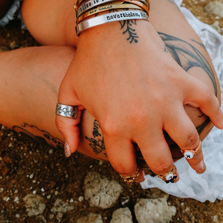 Gold Middle Finger Ring Salt and Sparkle