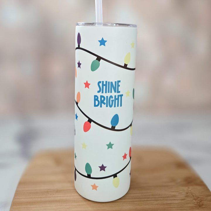 Chrismukkah Glow-in-the-Dark Tumbler Set, 20oz Insulated Travel Cups for Interfaith Couples, Fun Shine Bright Christmas and Hanukkah Cup Set Salt and Sparkle