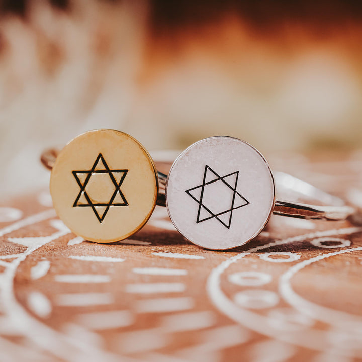 Star of David Dainty Gold Ring | Sterling Silver Jewish Star Pride Jewelry for Her Salt and Sparkle