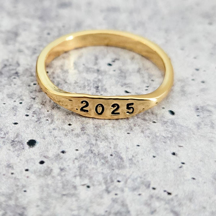 Class of 2024 Dainty Gold Ring Salt and Sparkle