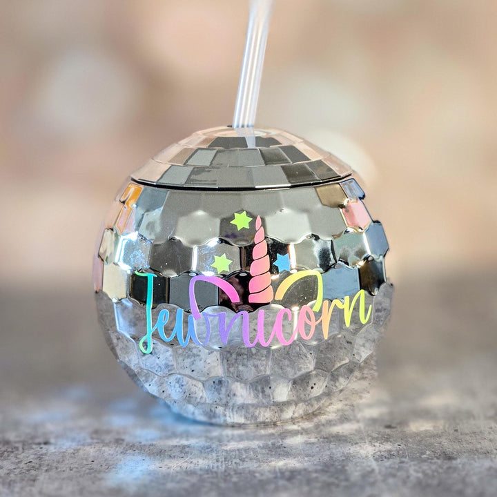 Jewnicorn Rainbow Disco Ball Drink Tumbler, Funny Hanukkah Drinkware for Her, Jewish Humor Gift for Teen, Jewish Unicorn College Dorm Decor Salt and Sparkle