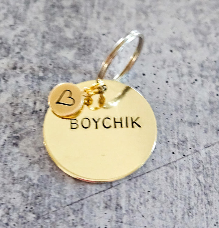 Boychik Hand-Stamped Brass Keychain, Gift from Parents for College Student, Purim Basket Gift, Jewish Humor Accessory for Teen Boy Salt and Sparkle