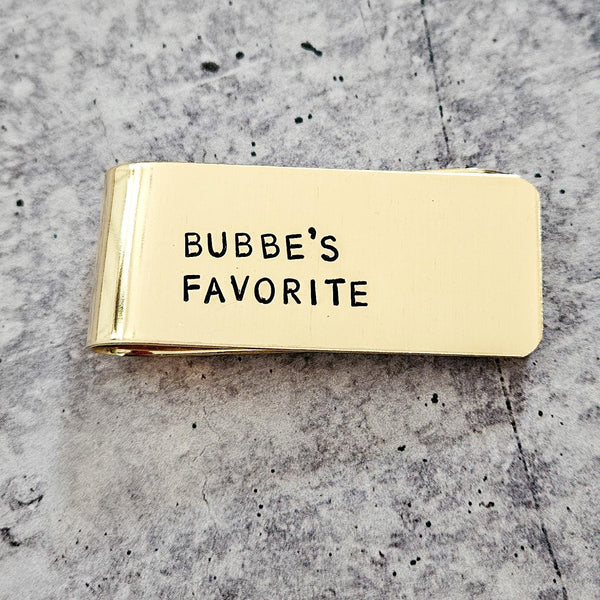 Bubbe's Favorite Money Clip for Grandson | Funny Jewish Pride Gift from Grandma, Personalized For College Student, Wallet for Jewish Guy