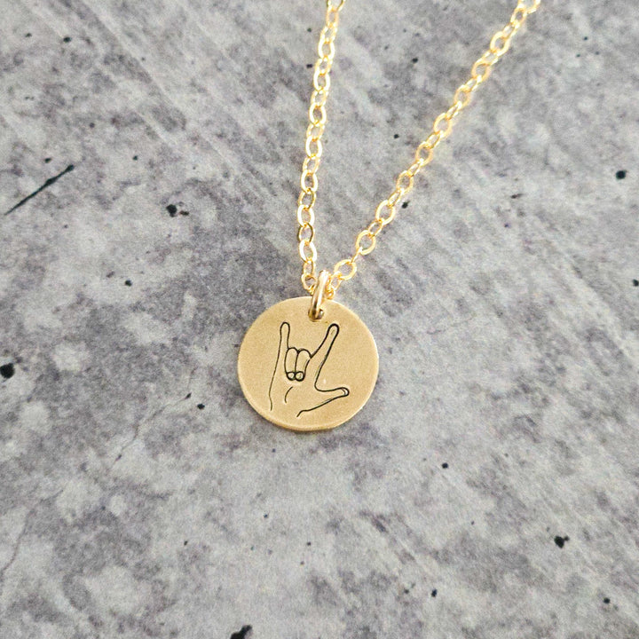 ASL ‘I Love You’ Hand-Stamped Necklace – A Subtle Jewish Statement | Jewish Pride Necklace, Valentine's Jewelry for Her, Israel Solidarity