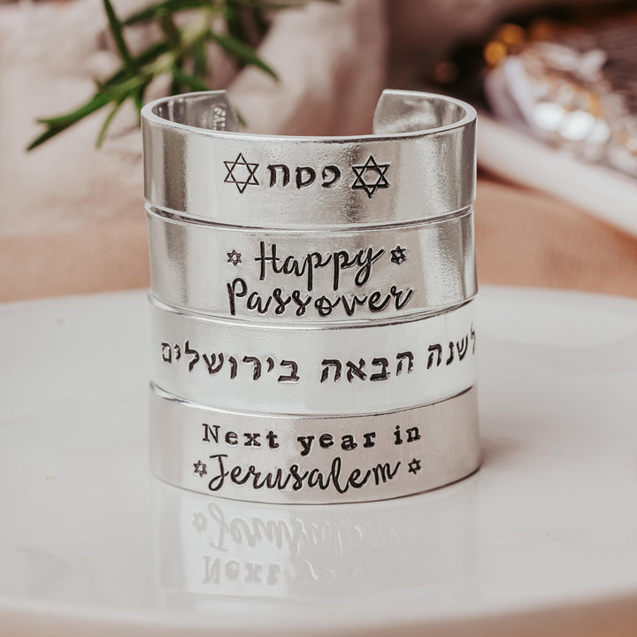 Passover Handcrafted Napkin Rings, Zionist Housewarming Gift for Pesach, Wedding gift for Jewish Bride + Groom, Modern Judaica Home Decor Salt and Sparkle