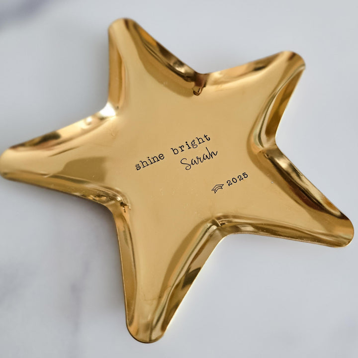 You Will Always Be the Brightest Star, Graduation Keepsake Dish from Parent, Hand Stamped Star Trinket Dish, Personalized Grad Gift 2025 Salt and Sparkle
