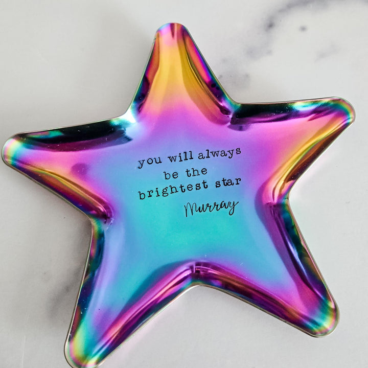 You Will Always Be the Brightest Star, Graduation Keepsake Dish from Parent, Hand Stamped Star Trinket Dish, Personalized Grad Gift 2025 Salt and Sparkle