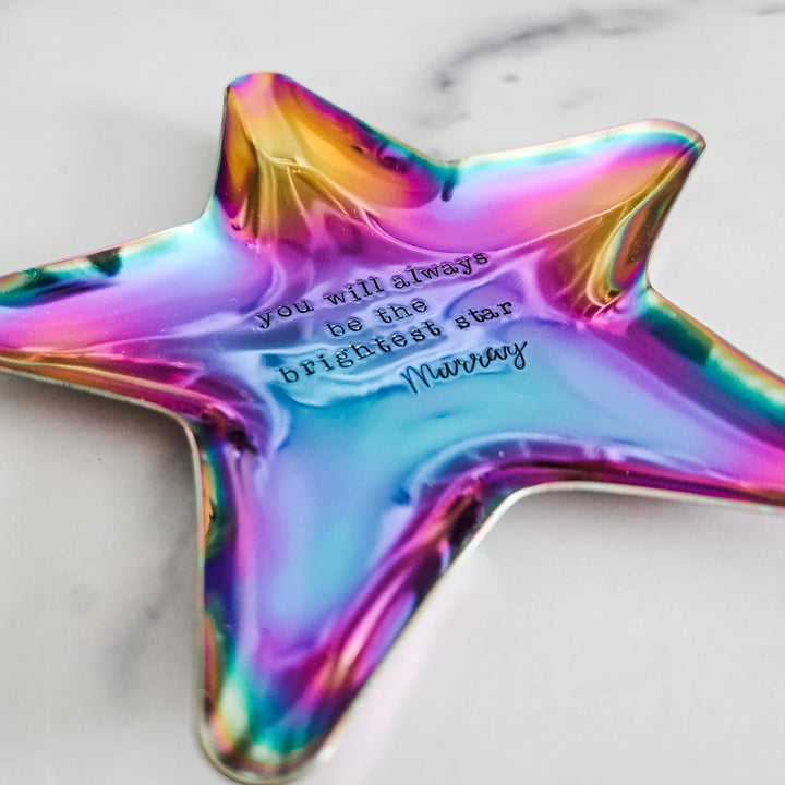 You Will Always Be the Brightest Star, Graduation Keepsake Dish from Parent, Hand Stamped Star Trinket Dish, Personalized Grad Gift 2025 Salt and Sparkle