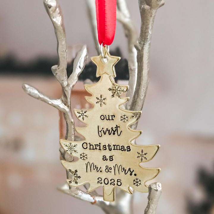 Our First Christmas as Mr. and Mrs. 2025 Ornament Salt and Sparkle