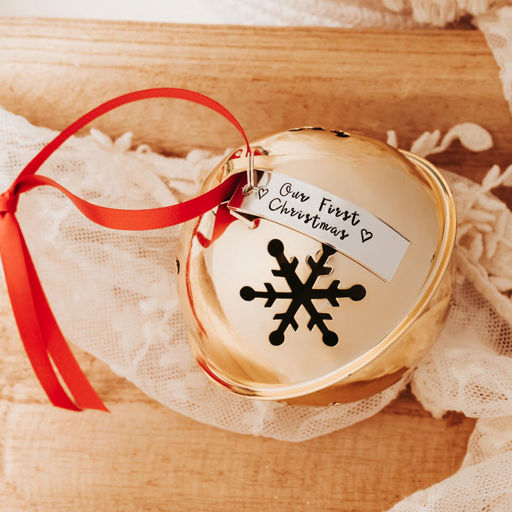 Our First Christmas Giant Jingle Bell Keepsake Ornament Salt and Sparkle