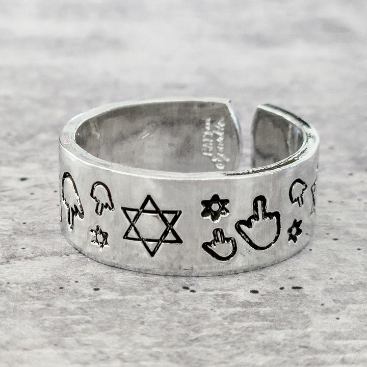 Magen David Middle Finger Ring-Rockaway Gypsea