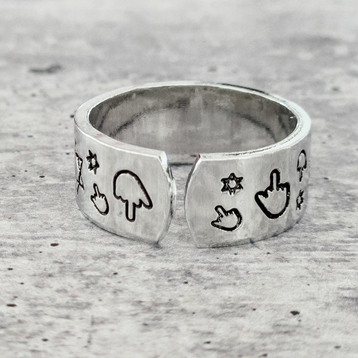 Magen David Middle Finger Ring-Rockaway Gypsea