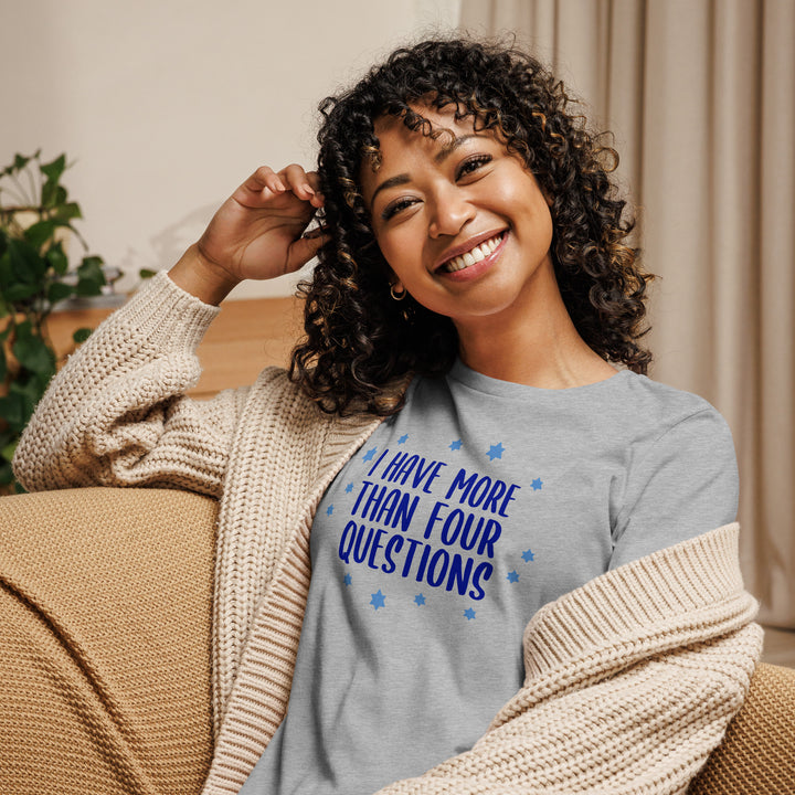 I Have More than Four Questions Women's Relaxed Fit Passover Tee Shirt Salt and Sparkle