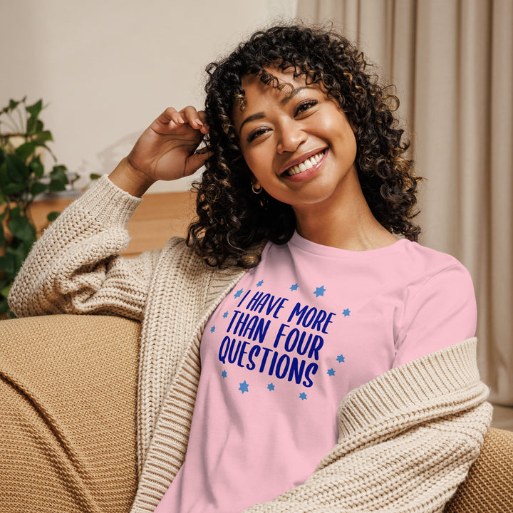 I Have More than Four Questions Women's Relaxed Fit Passover Tee Shirt Salt and Sparkle