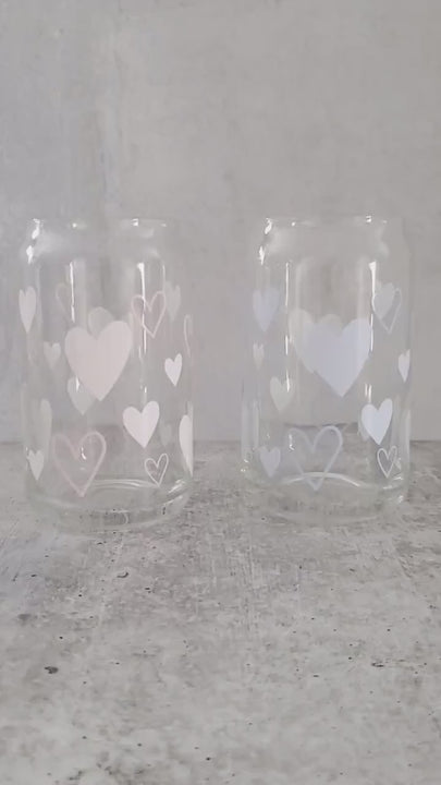 Color Changing Valentine's Day Heart Cups - Valentine's Day Iced Coffee Drink Tumblers - Gift for Work Best Friend - Gift For Coffee Lover