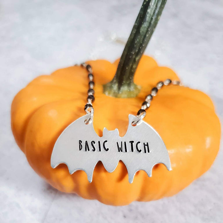 BASIC WITCH Silver Bat Necklace Salt and Sparkle