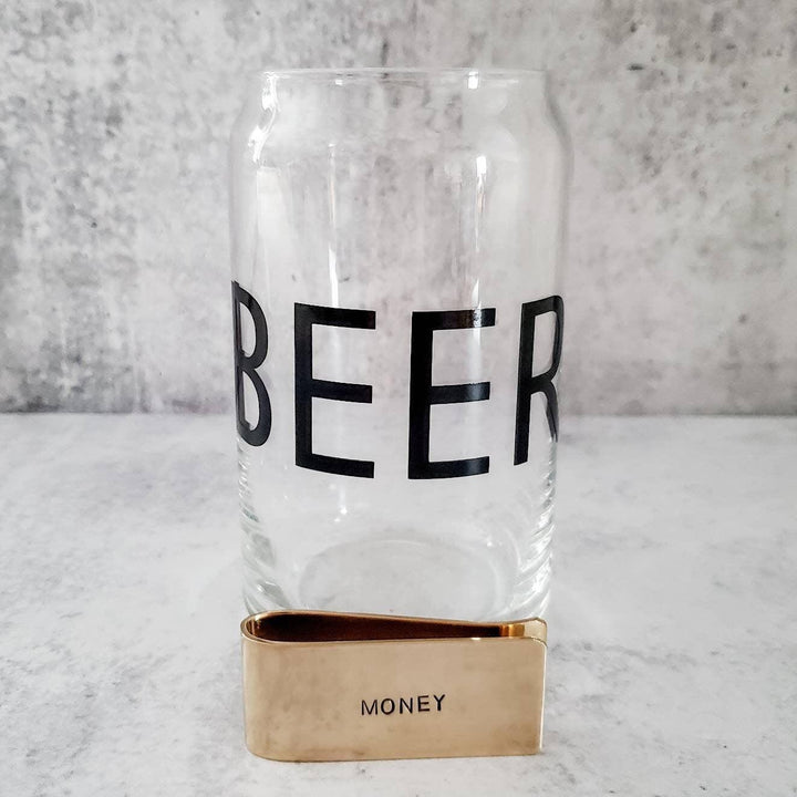 BEER MONEY Glass and Money Clip Gift Salt and Sparkle