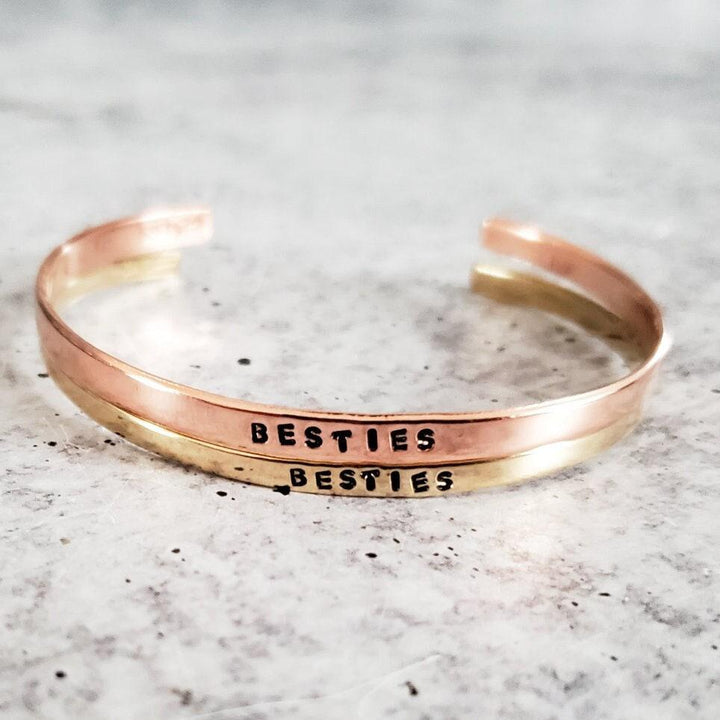 BESTIES Skinny Cuff Bracelet Salt and Sparkle