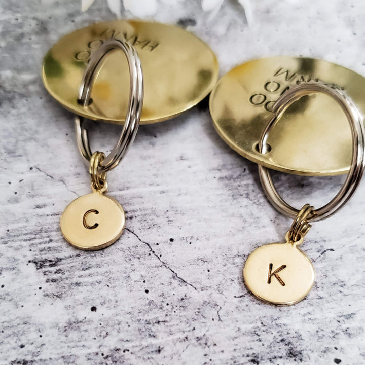 BOSS BITCH Hand Stamped Brass Keychain Salt and Sparkle