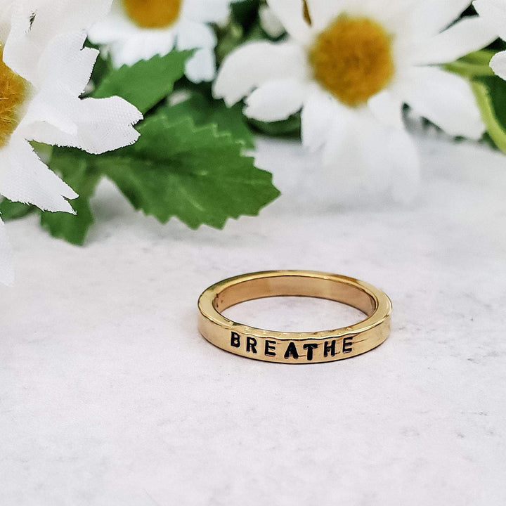 BREATHE Gold Plated Band Ring Salt and Sparkle